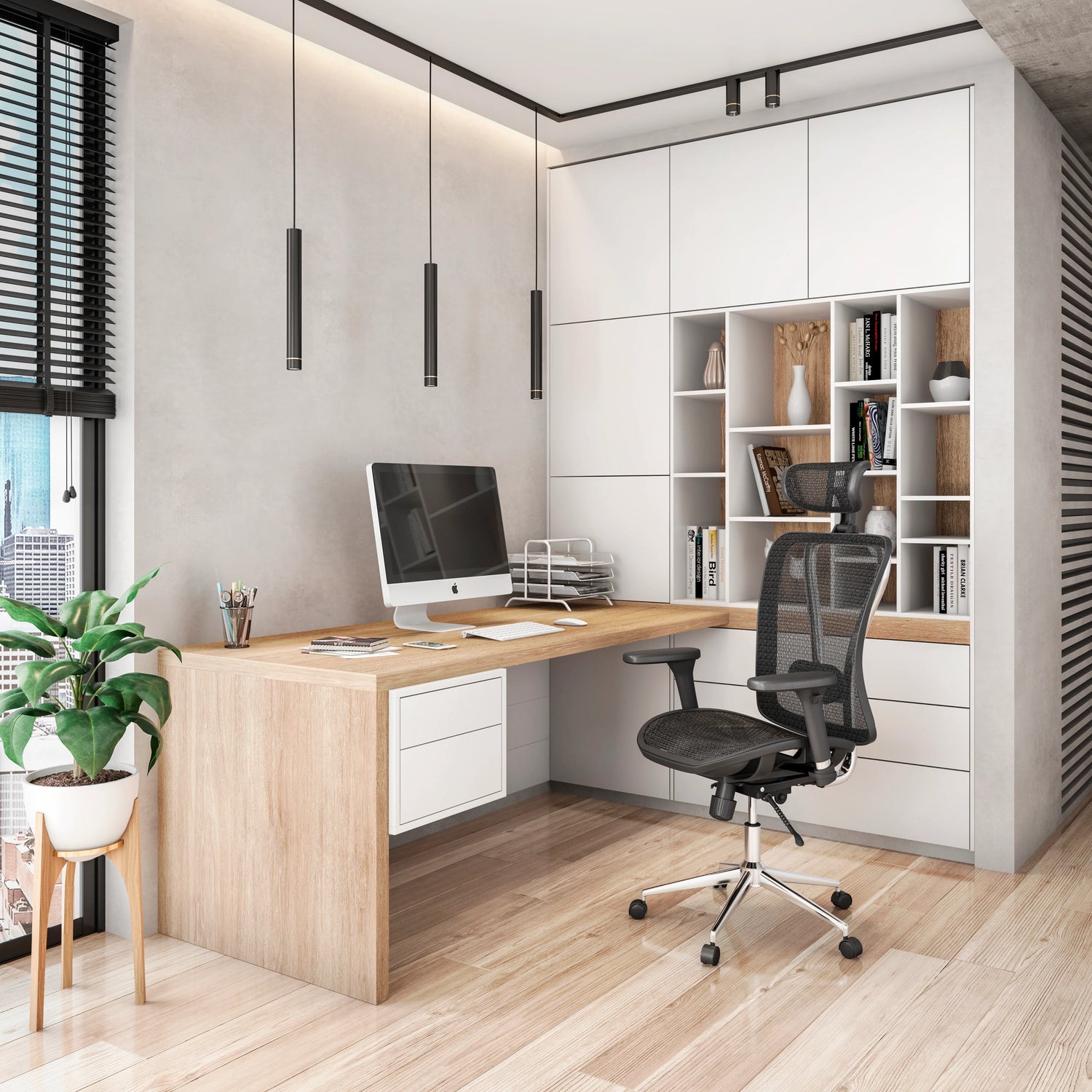 home view of an ergonomic office chair for back pain