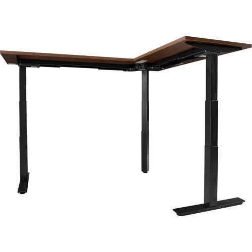 under view of a height adjustable standing desk