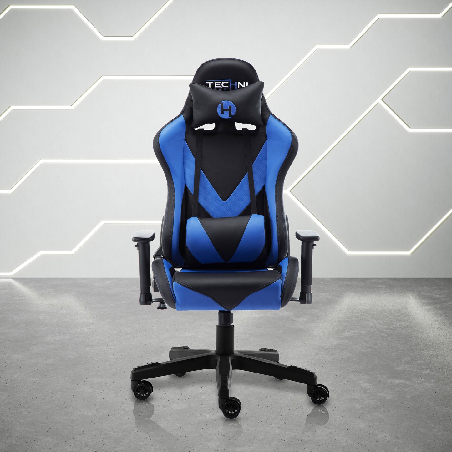 display view of an ergonomic gaming chair for back pain