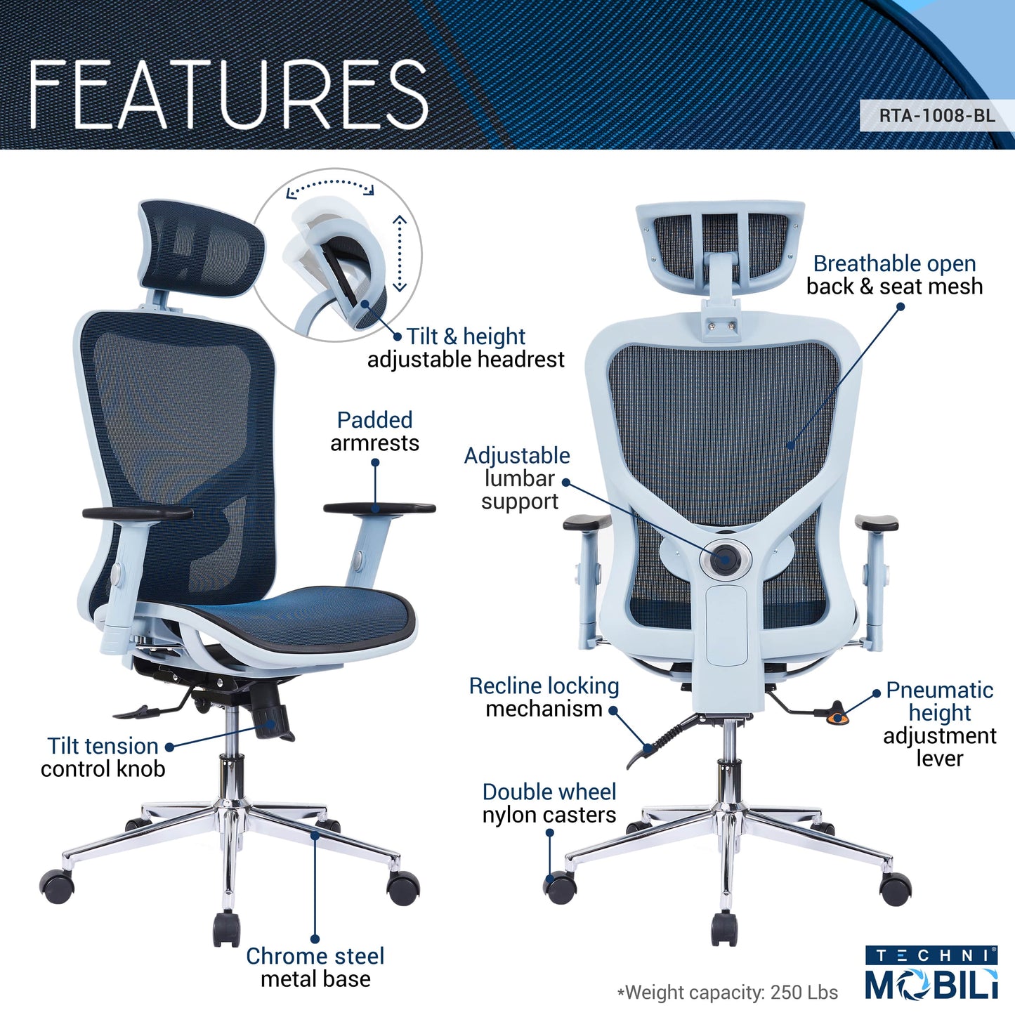 features of an ergonomic office chair for back pain