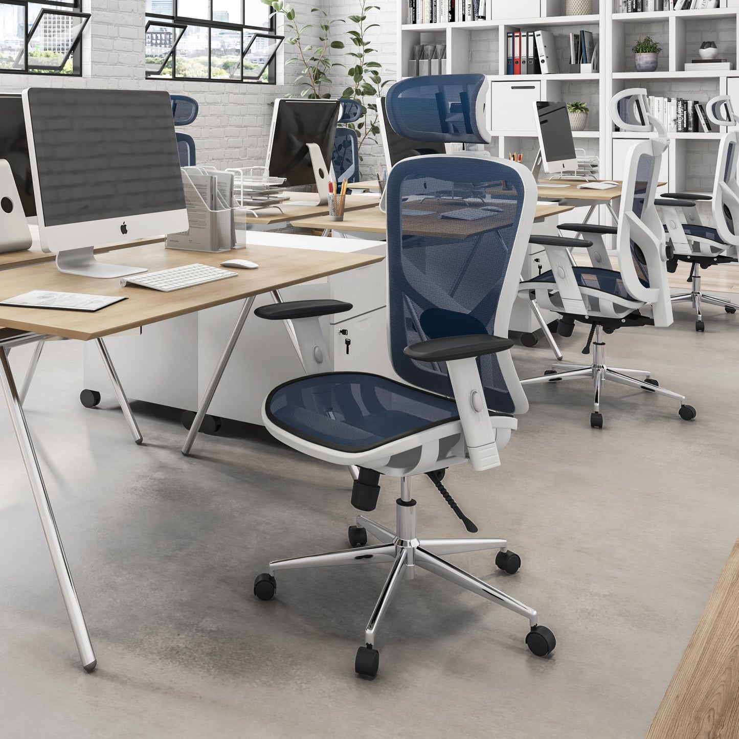 office view of an ergonomic office chair for back pain
