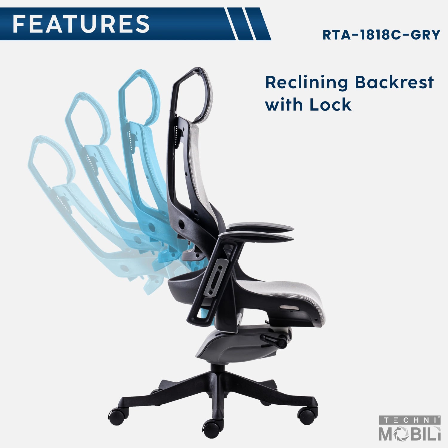 reclining motion of an ergonomic office chair for back pain