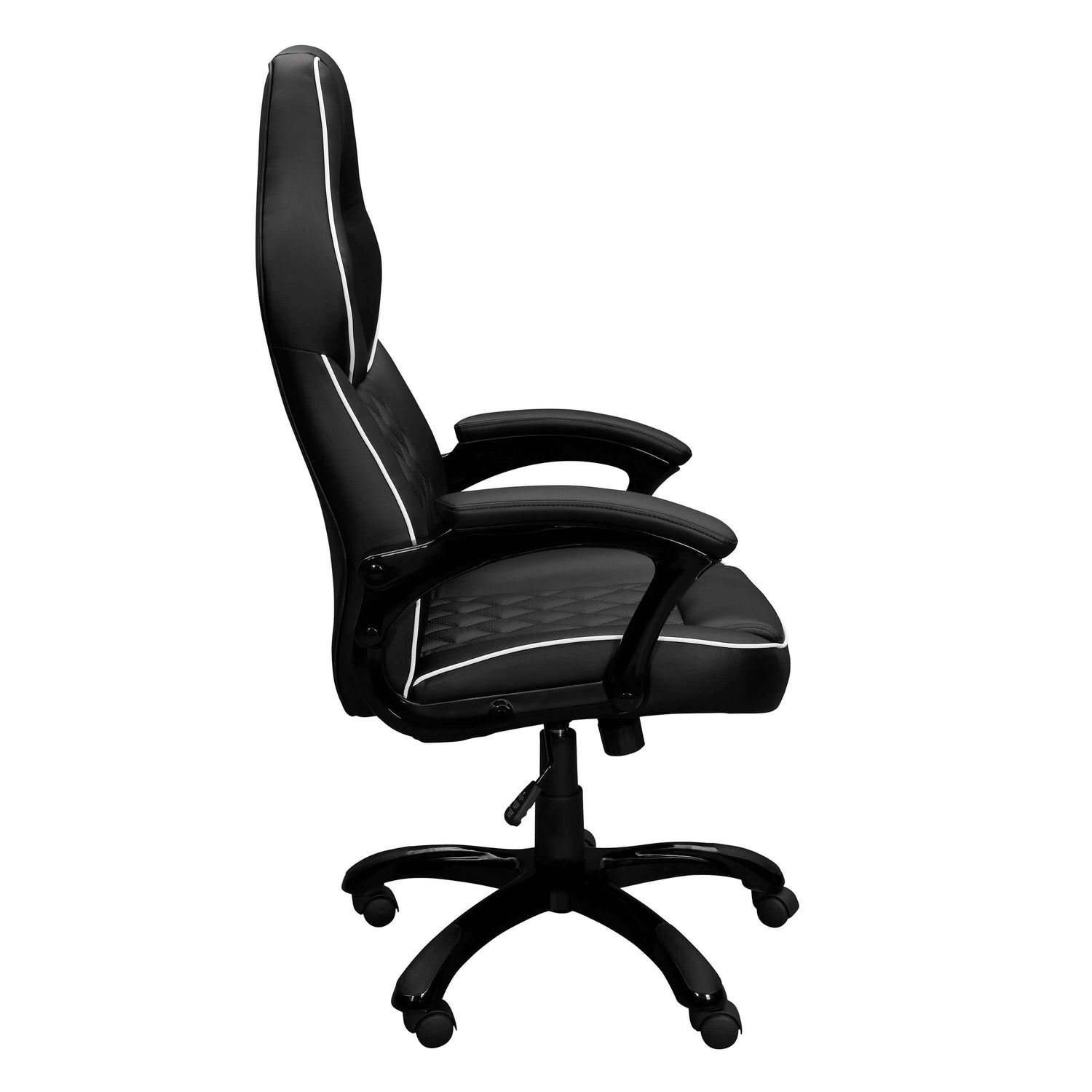 side view of an ergonomic office chair for back pain