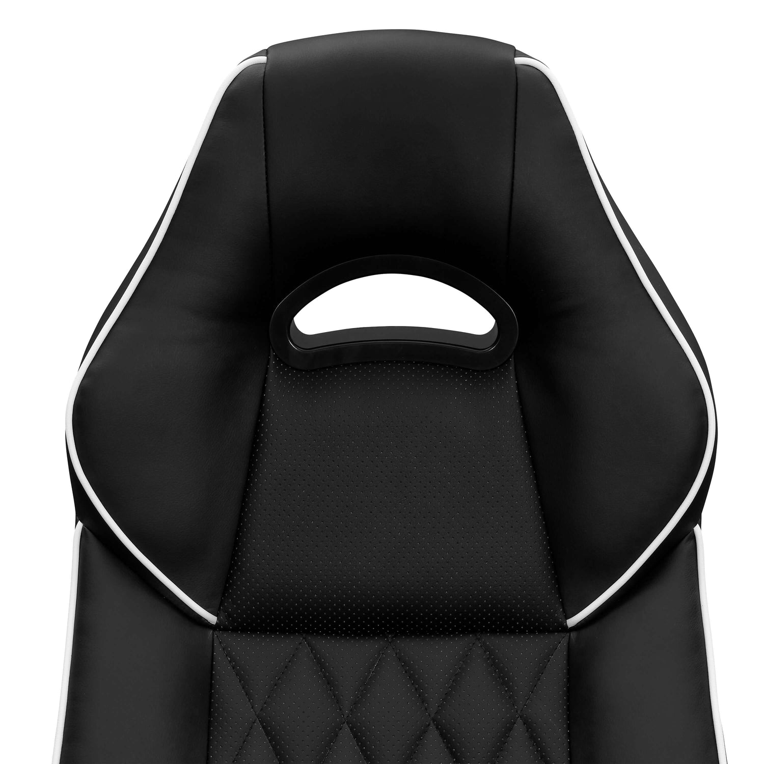 close up of headrest of an ergonomic office chair for back pain