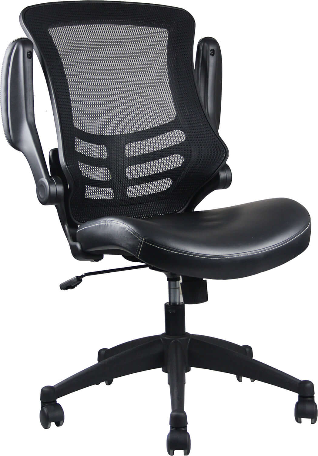 flip up arms of an ergonomic office chair for back pain