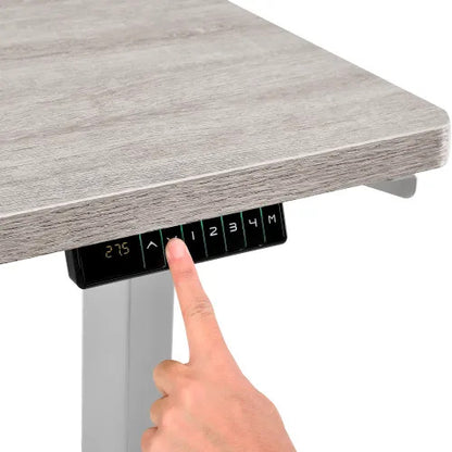 button view of a height adjustable standing desk