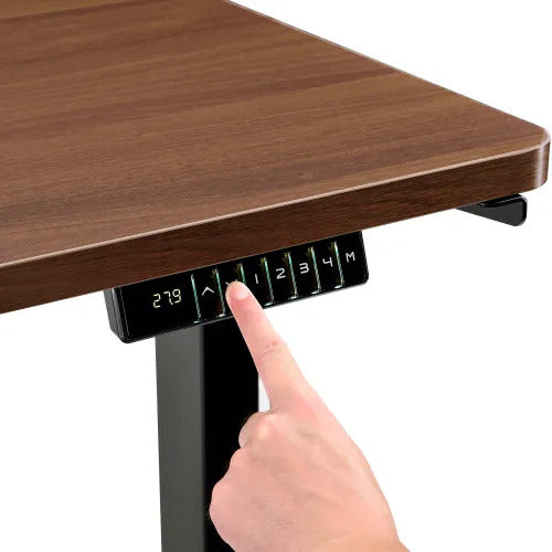 button view of a height adjustable standing desk