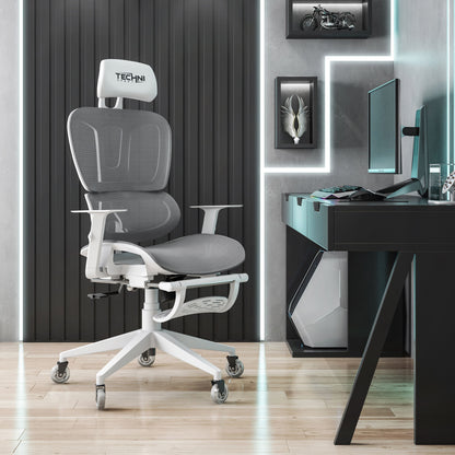 close home office view of an ergonomic gaming chair for back pain