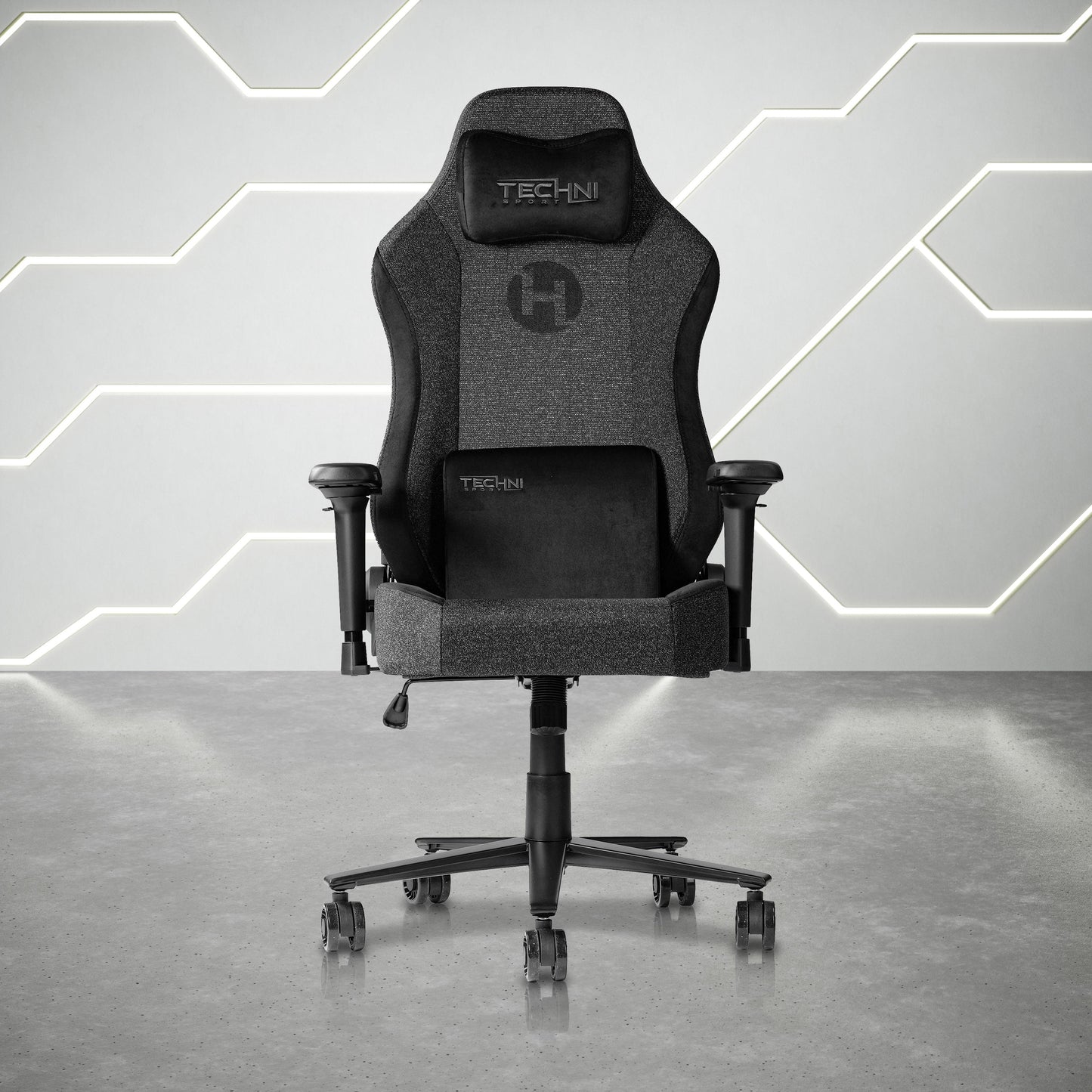 display view of an ergonomic gaming chair for back pain