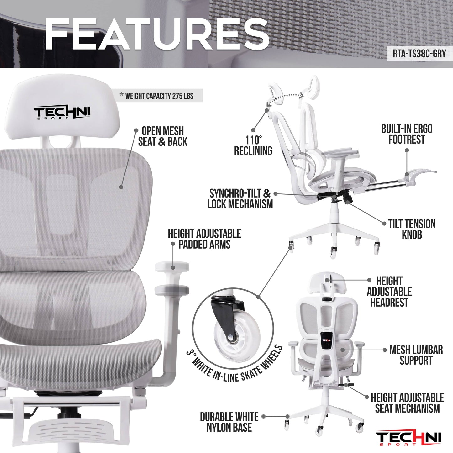 features of an ergonomic gaming chair for back pain