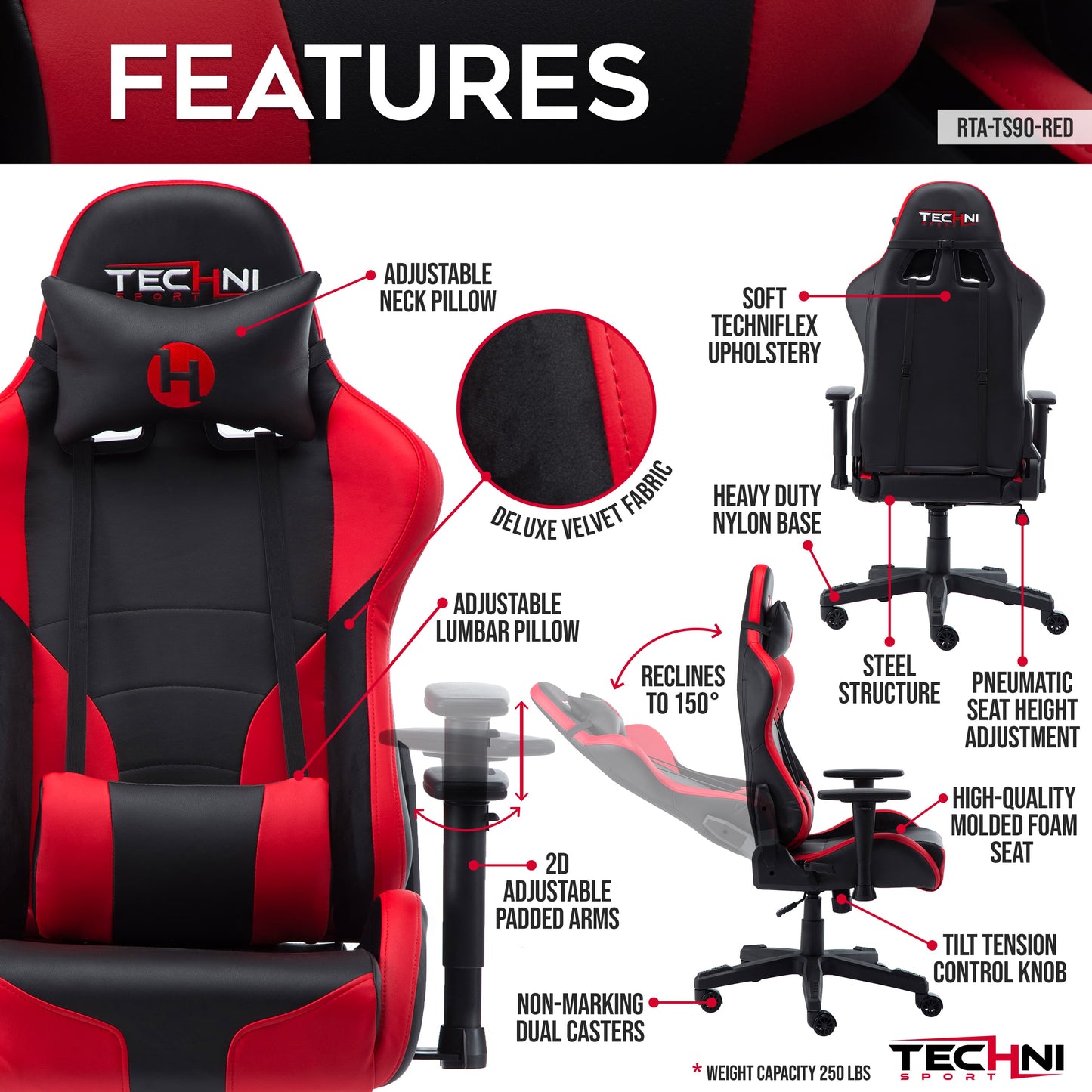 features of an ergonomic gaming chair for back pain