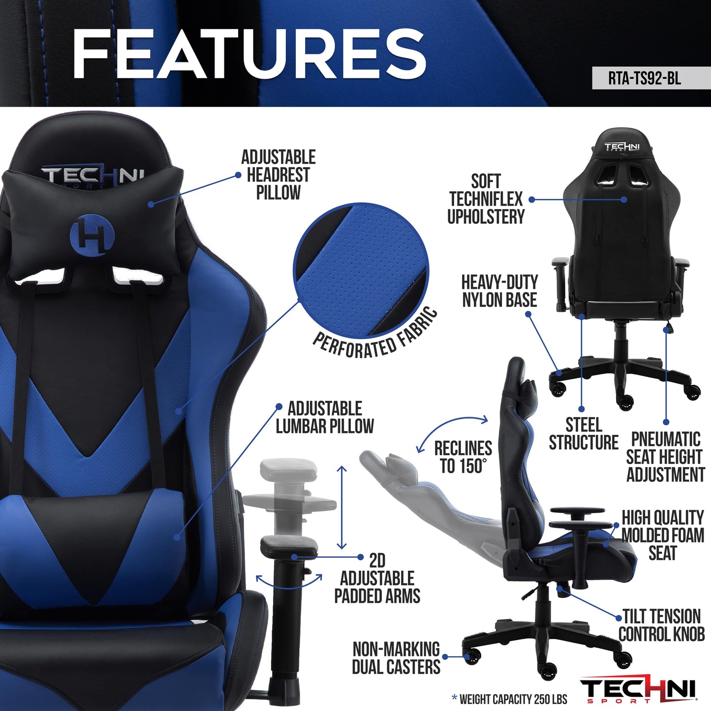 features of an ergonomic gaming chair for back pain