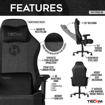 features of an ergonomic gaming chair for back pain