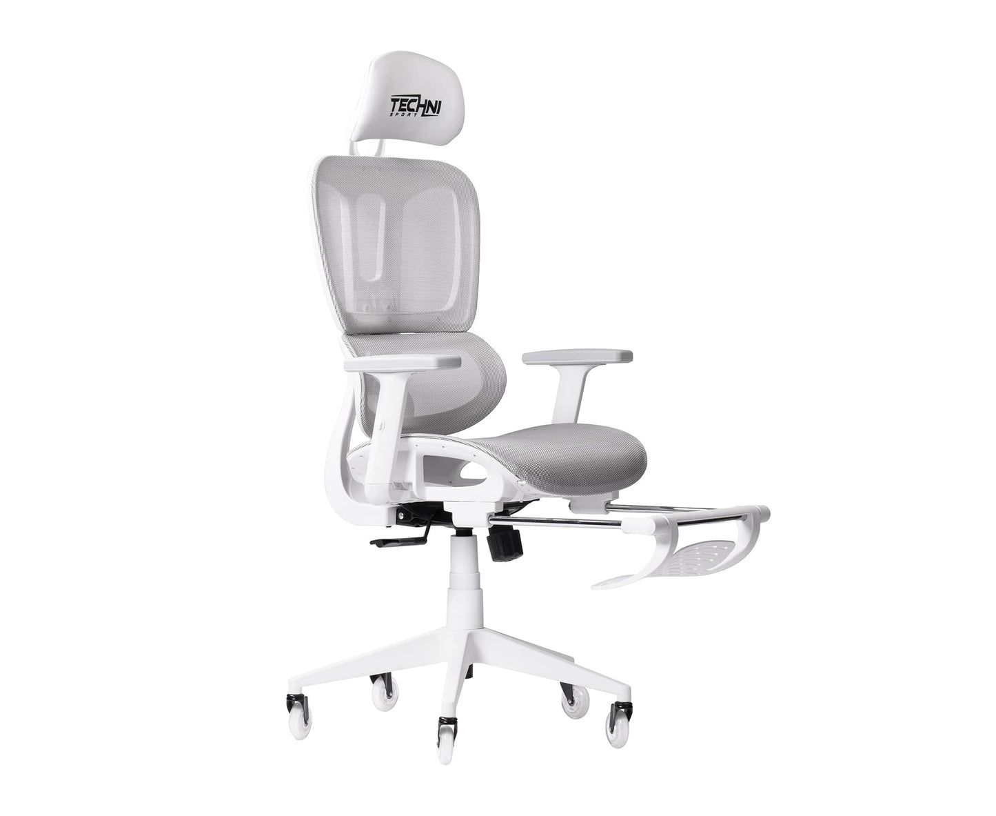 extended footrest view of an ergonomic gaming chair for back pain