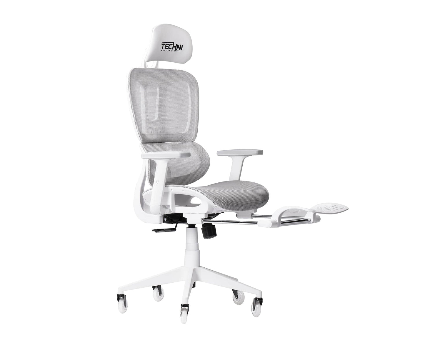 extended footrest view of an ergonomic gaming chair for back pain