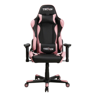 front view of an ergonomic gaming chair for back pain