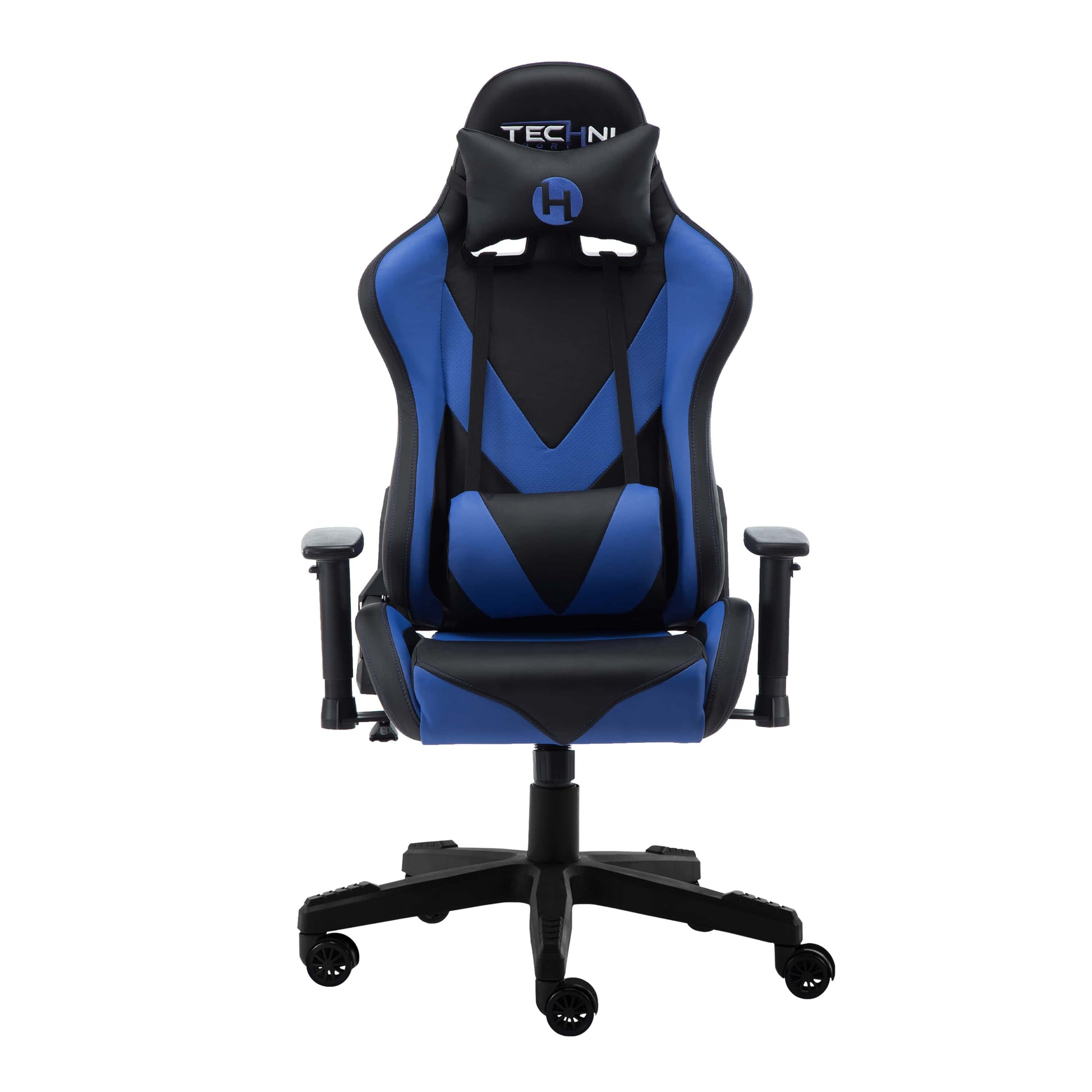 front view of an ergonomic gaming chair for back pain