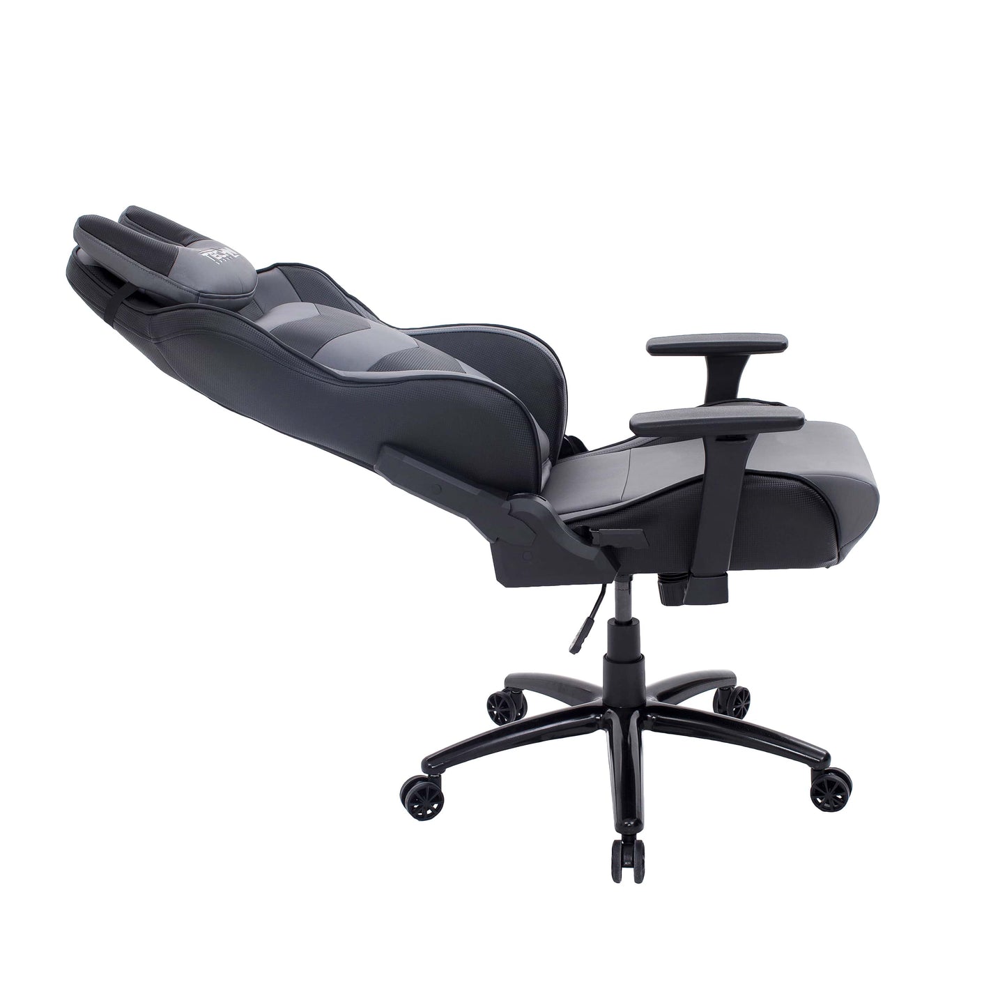 reclined view of an ergonomic gaming chair for back pain