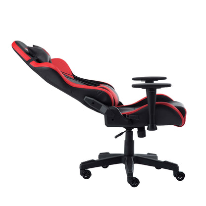 reclined view of an ergonomic gaming chair for back pain