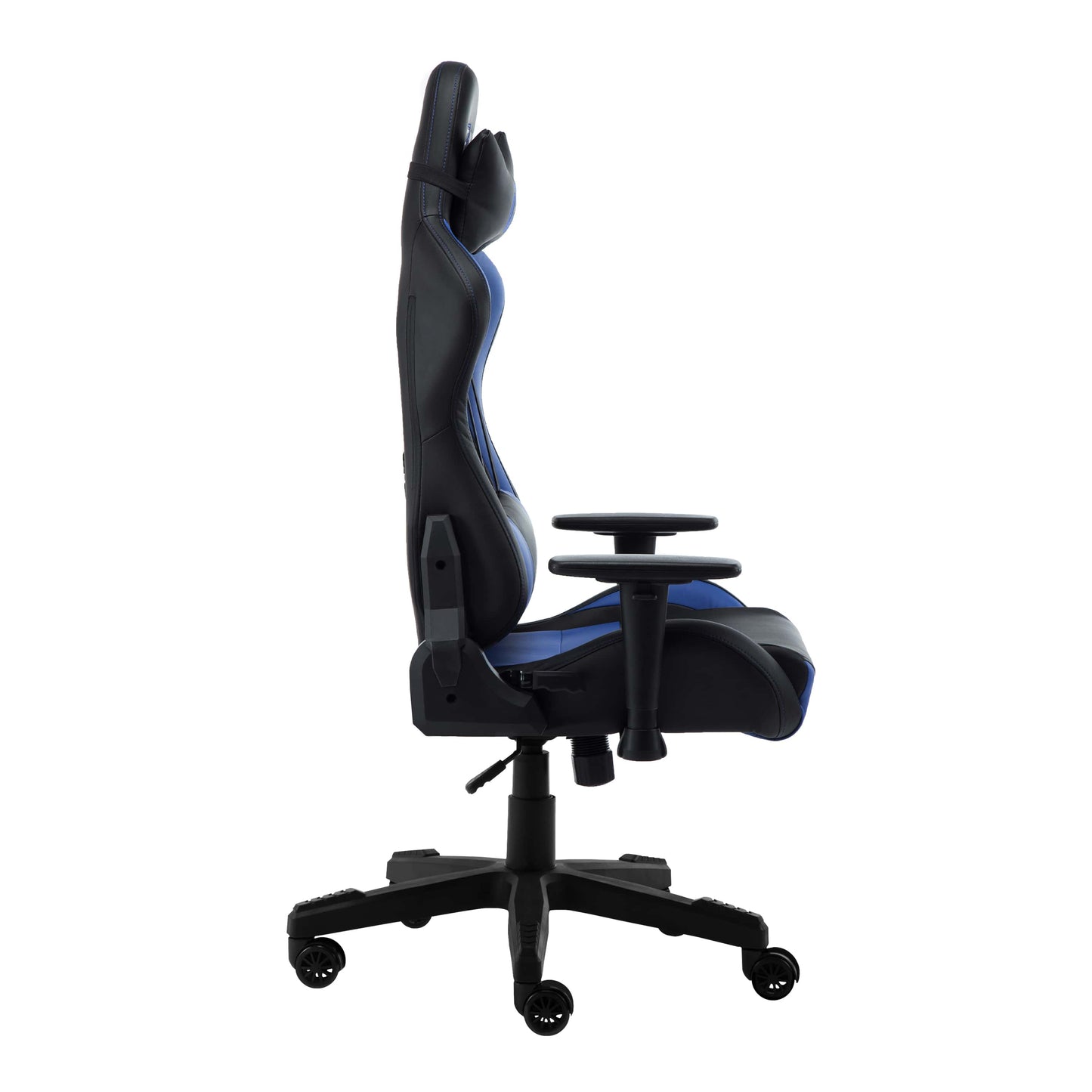 side view of an ergonomic gaming chair for back pain