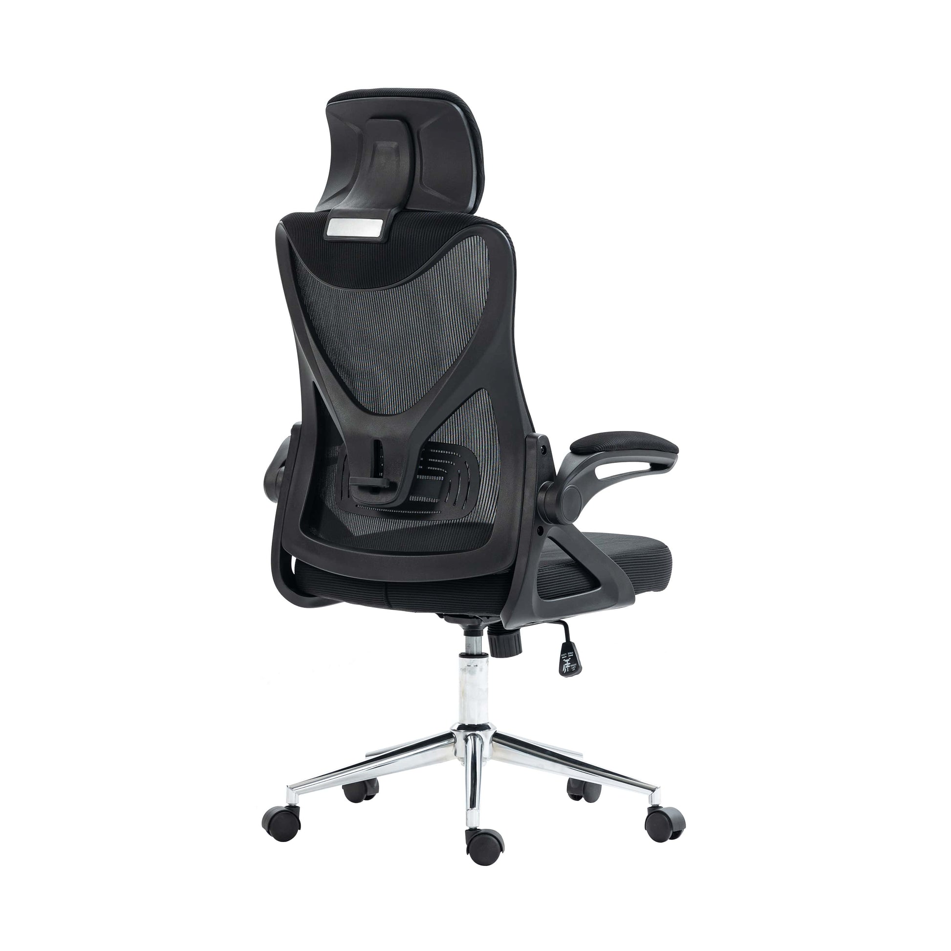 angled back view of an ergonomic office chair for back pain