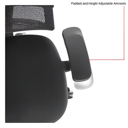 armrest feature of an office chair for back pain