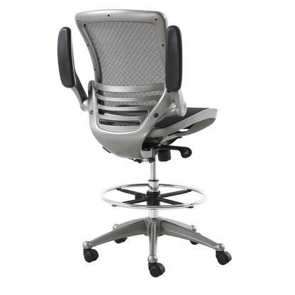 back flipped arms view of an ergonomic office chair for back pain