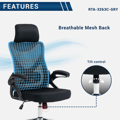 breathable view of an ergonomic office chair for back pain