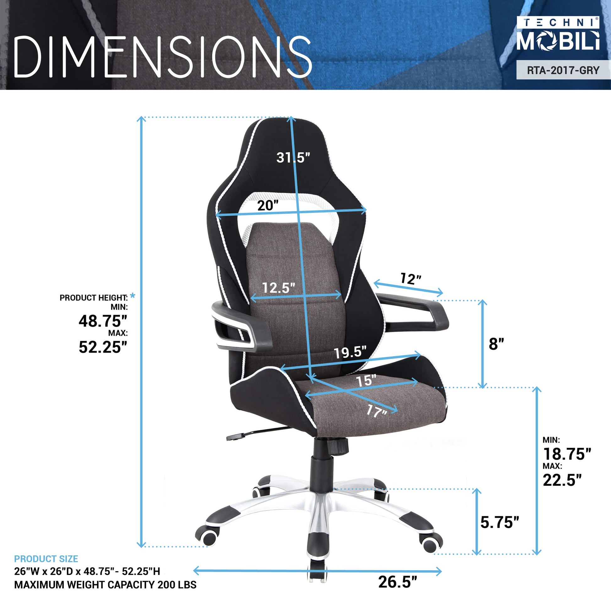 dimensions of an ergonomic office chair for back pain