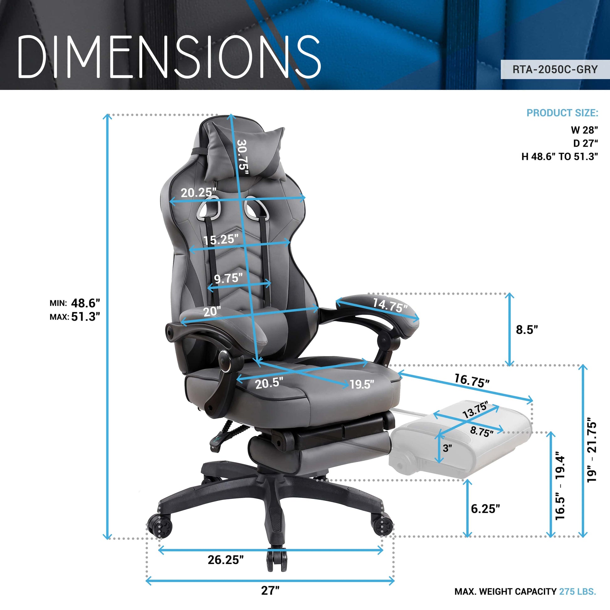 dimensions of an ergonomic office chair for back pain