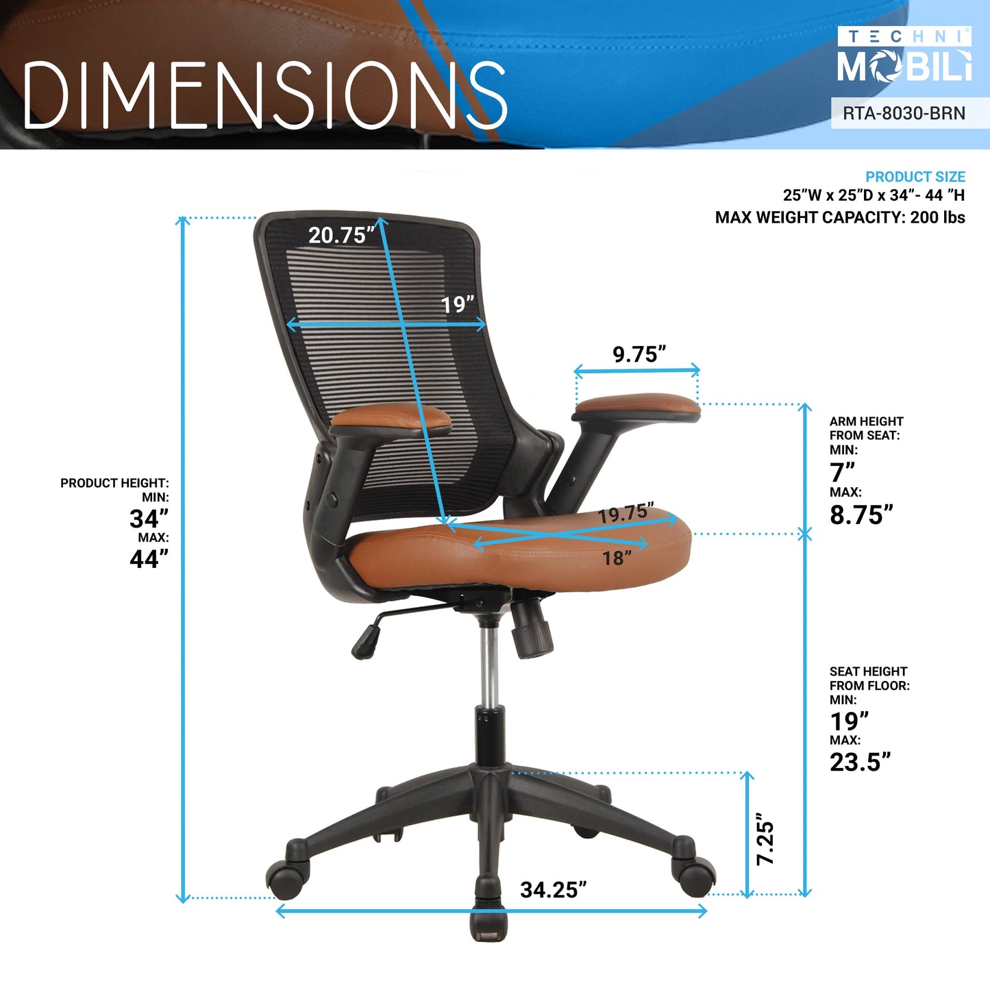 dimensions of an ergonomic office chair for back pain