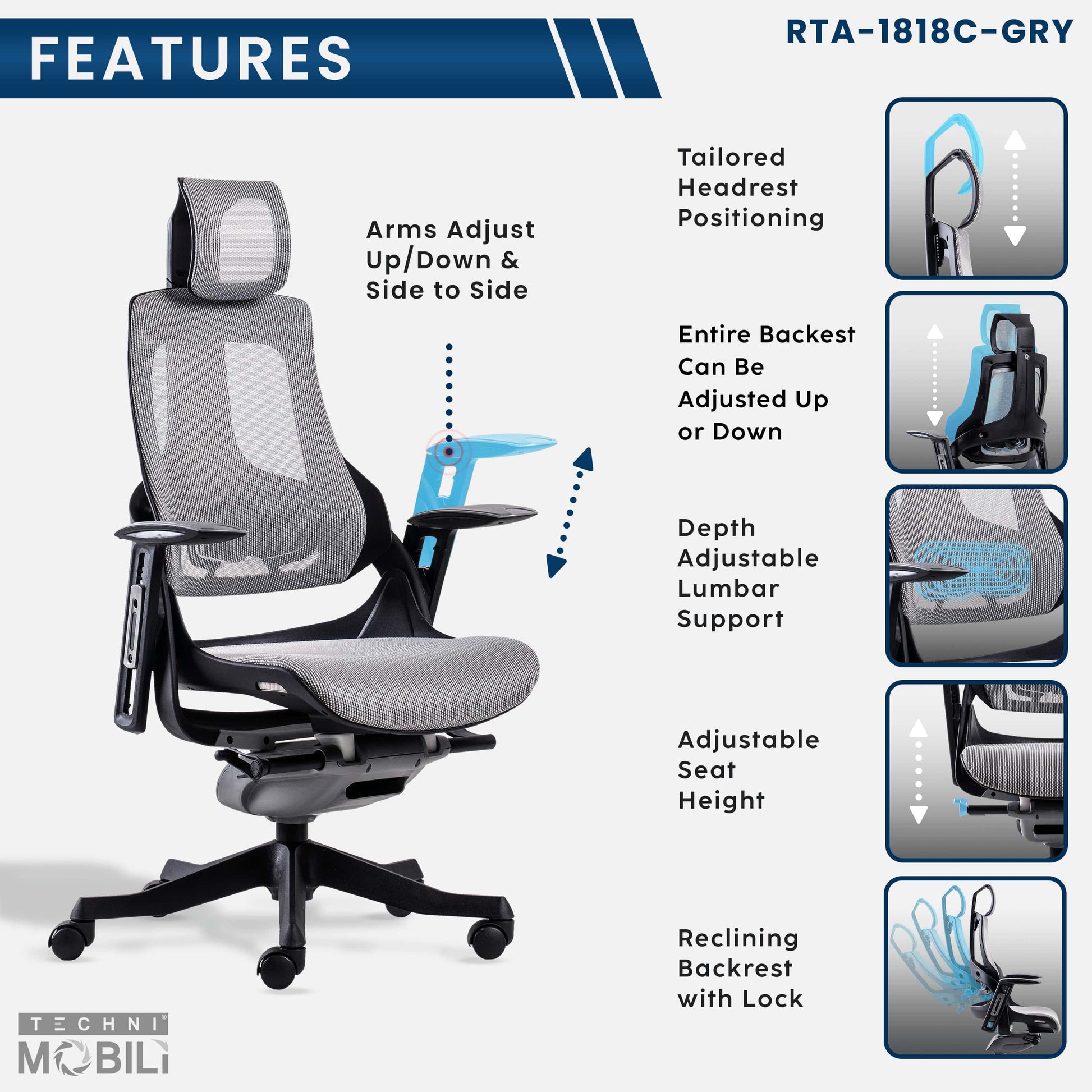 features of an ergonomic office chair for back pain