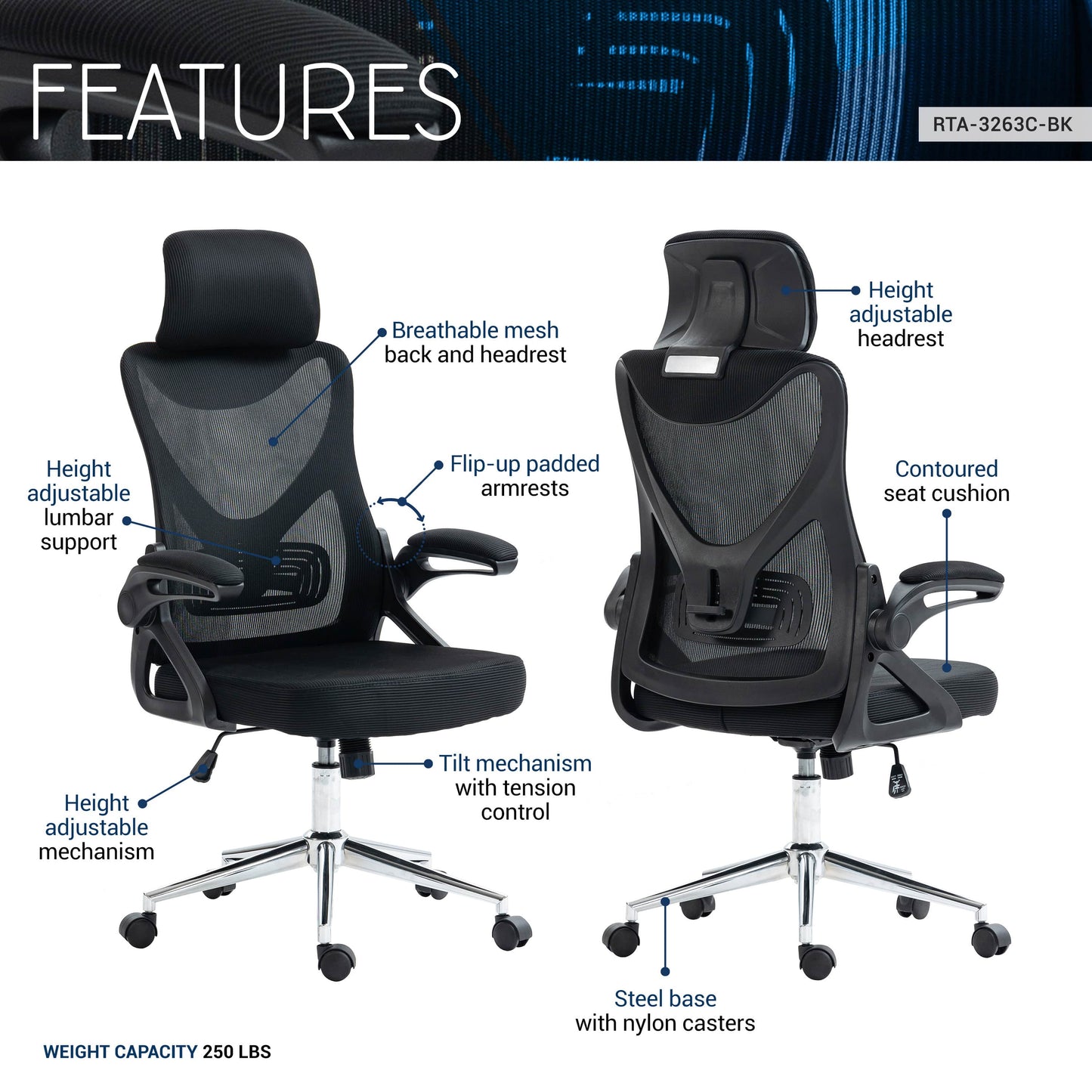 features of an ergonomic office chair for back pain