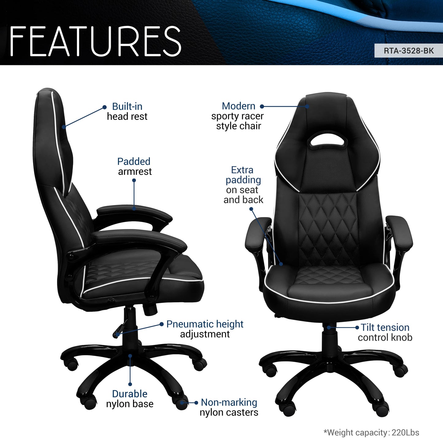 features of an ergonomic office chair for back pain