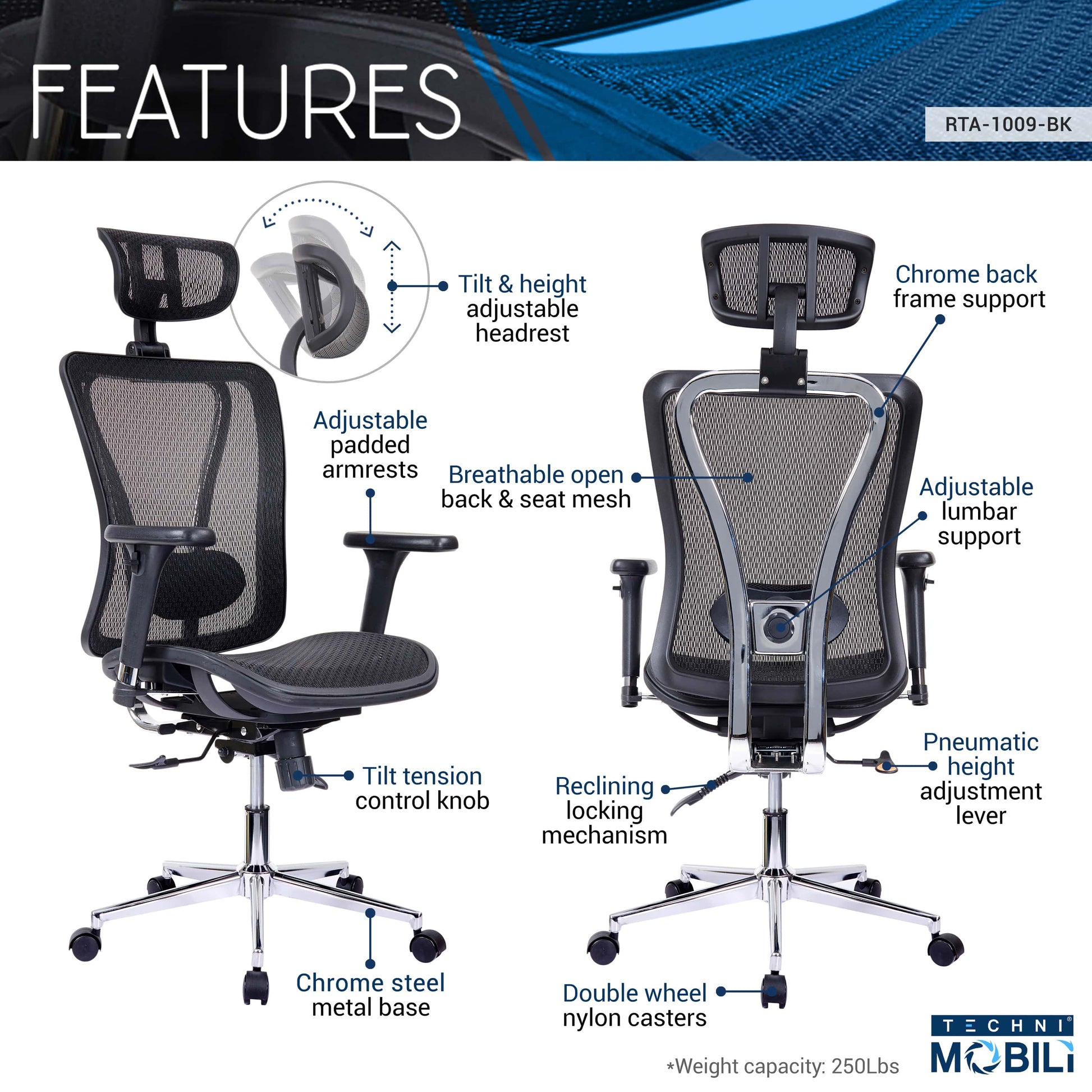 features of an ergonomic office chair for back pain