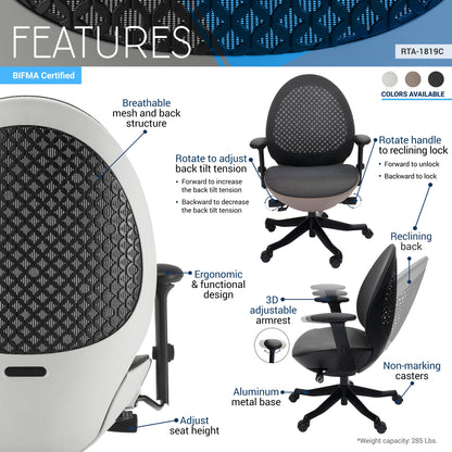 features of an ergonomic office chair for back pain