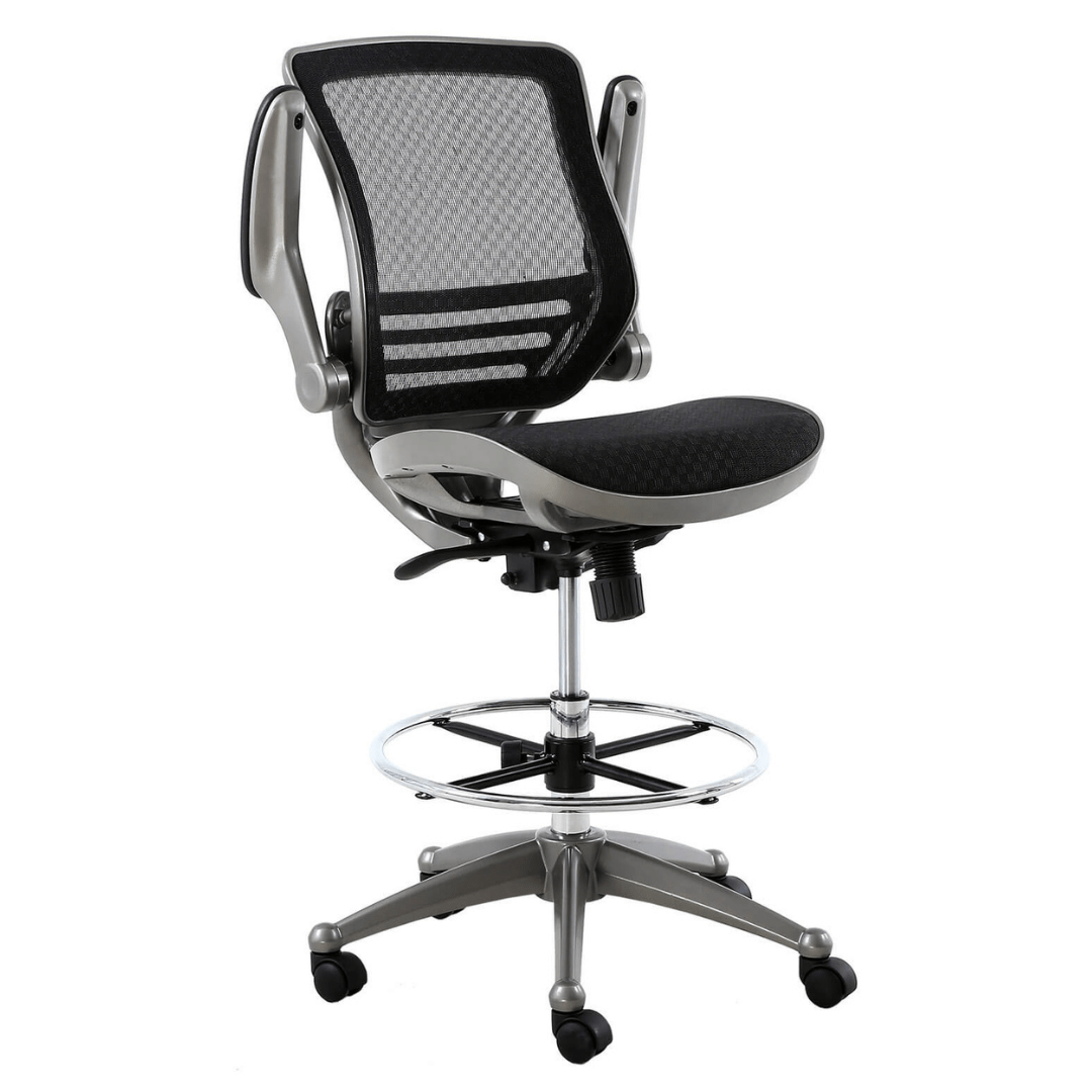 front flipped arms view of an ergonomic office chair for back pain