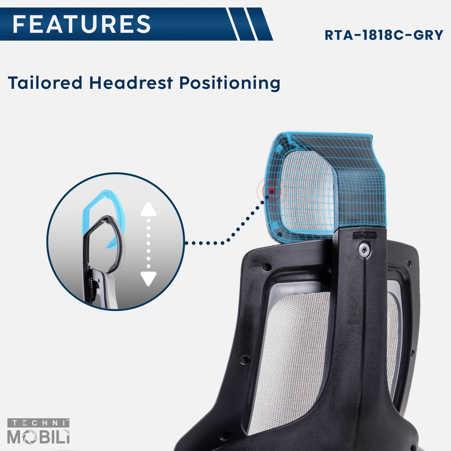 headrest features of an ergonomic office chair for back pain