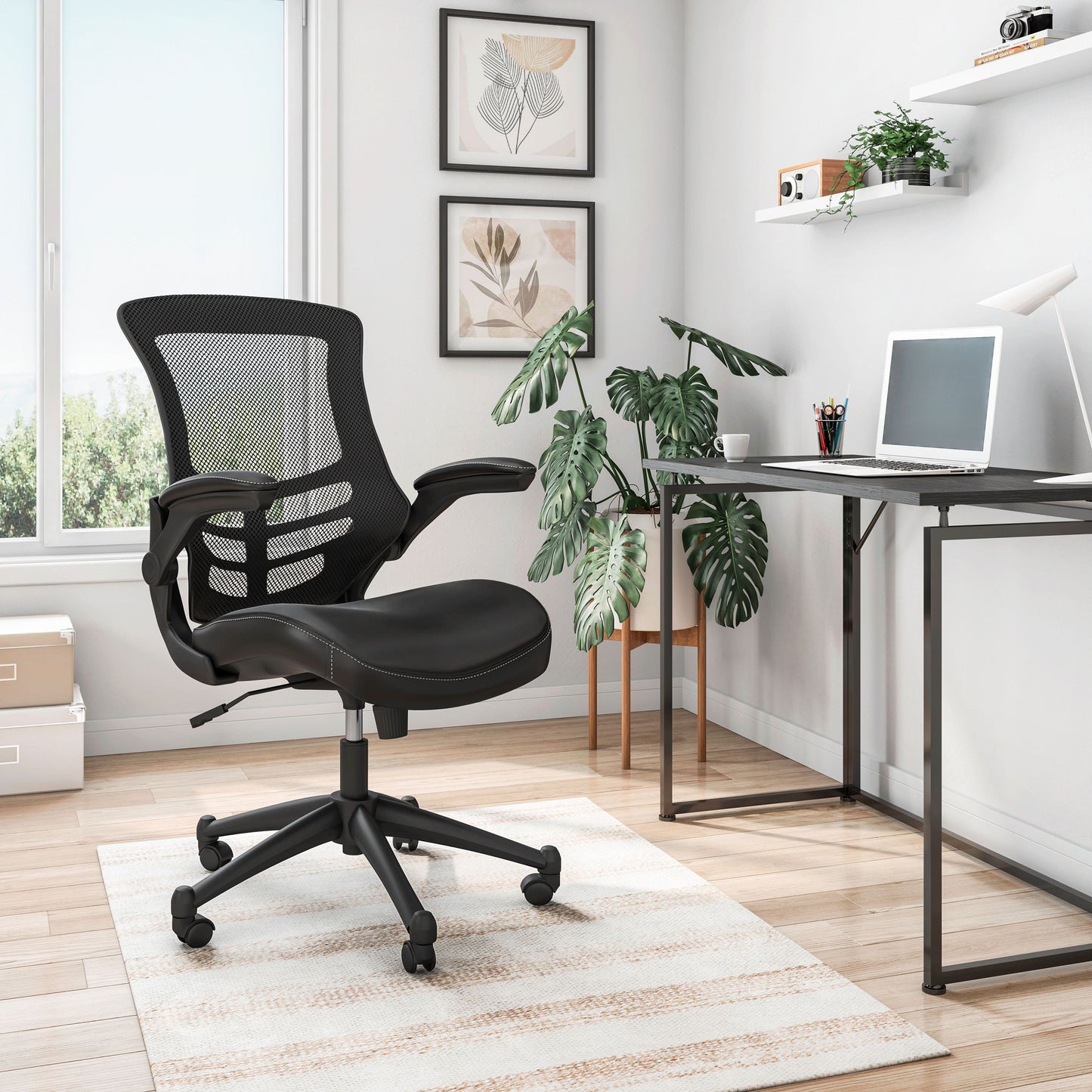 home office view of an ergonomic office chair for back pain