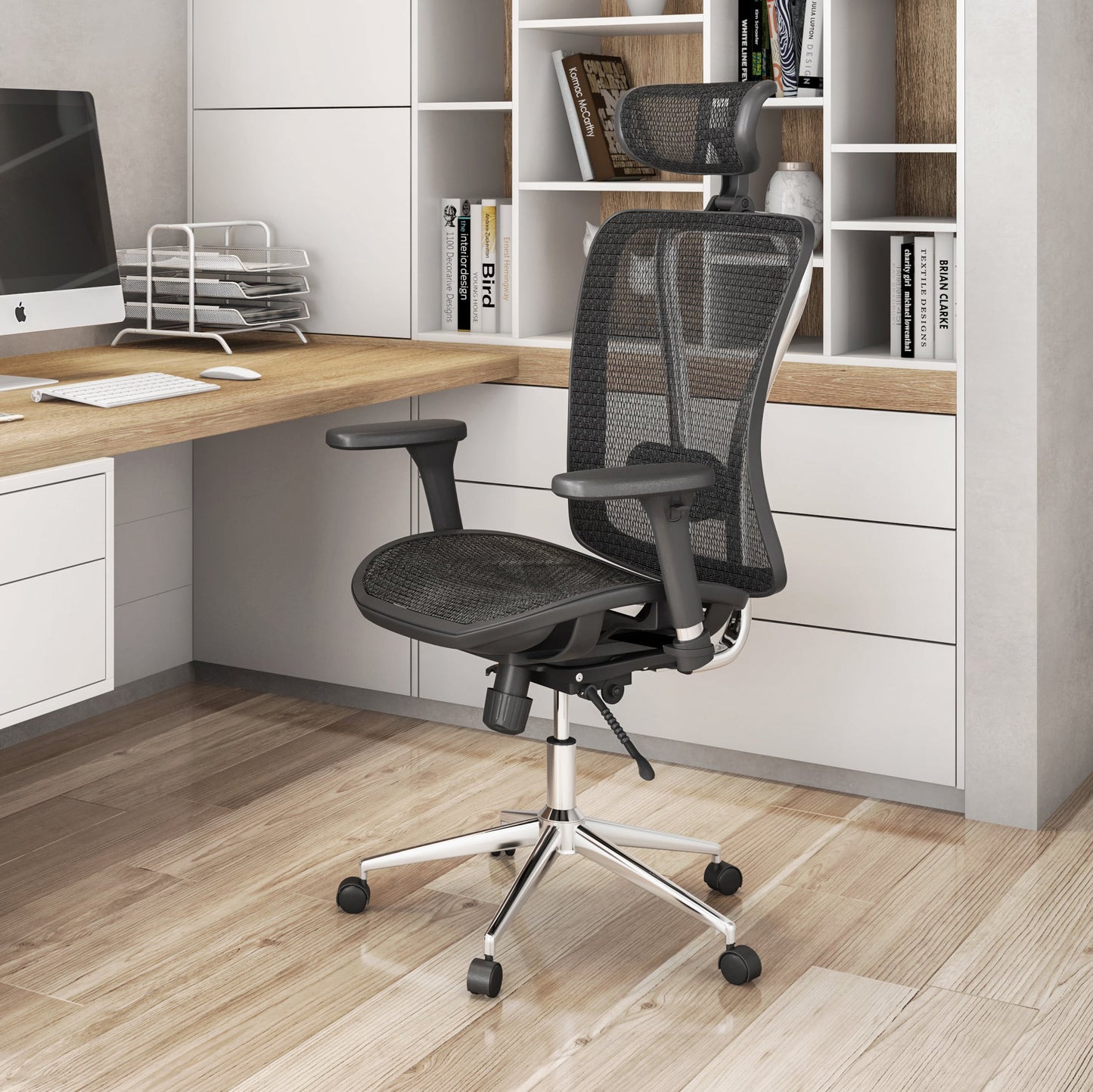 home office view of an ergonomic office chair for back pain