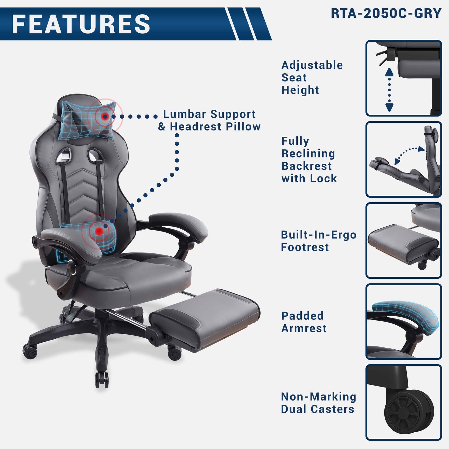 additional features of an ergonomic office chair for back pain