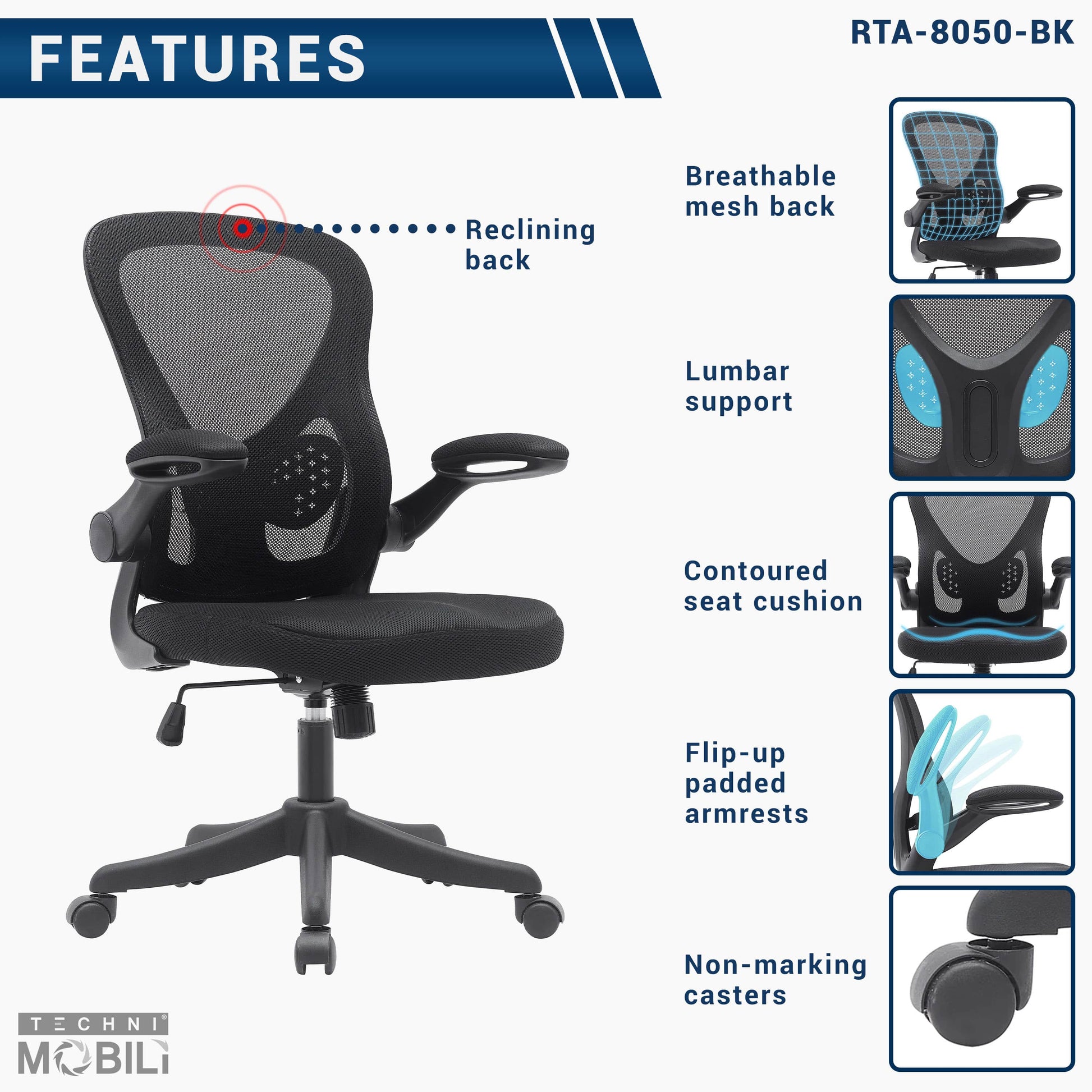 additional features of an ergonomic office chair for back pain