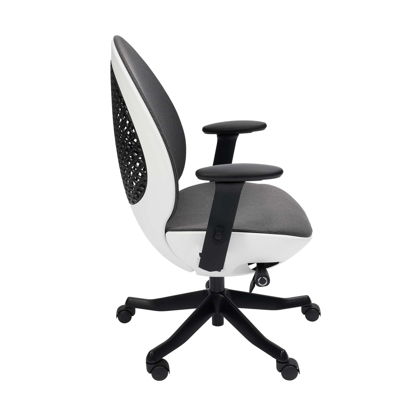 side view of an ergonomic office chair for back pain