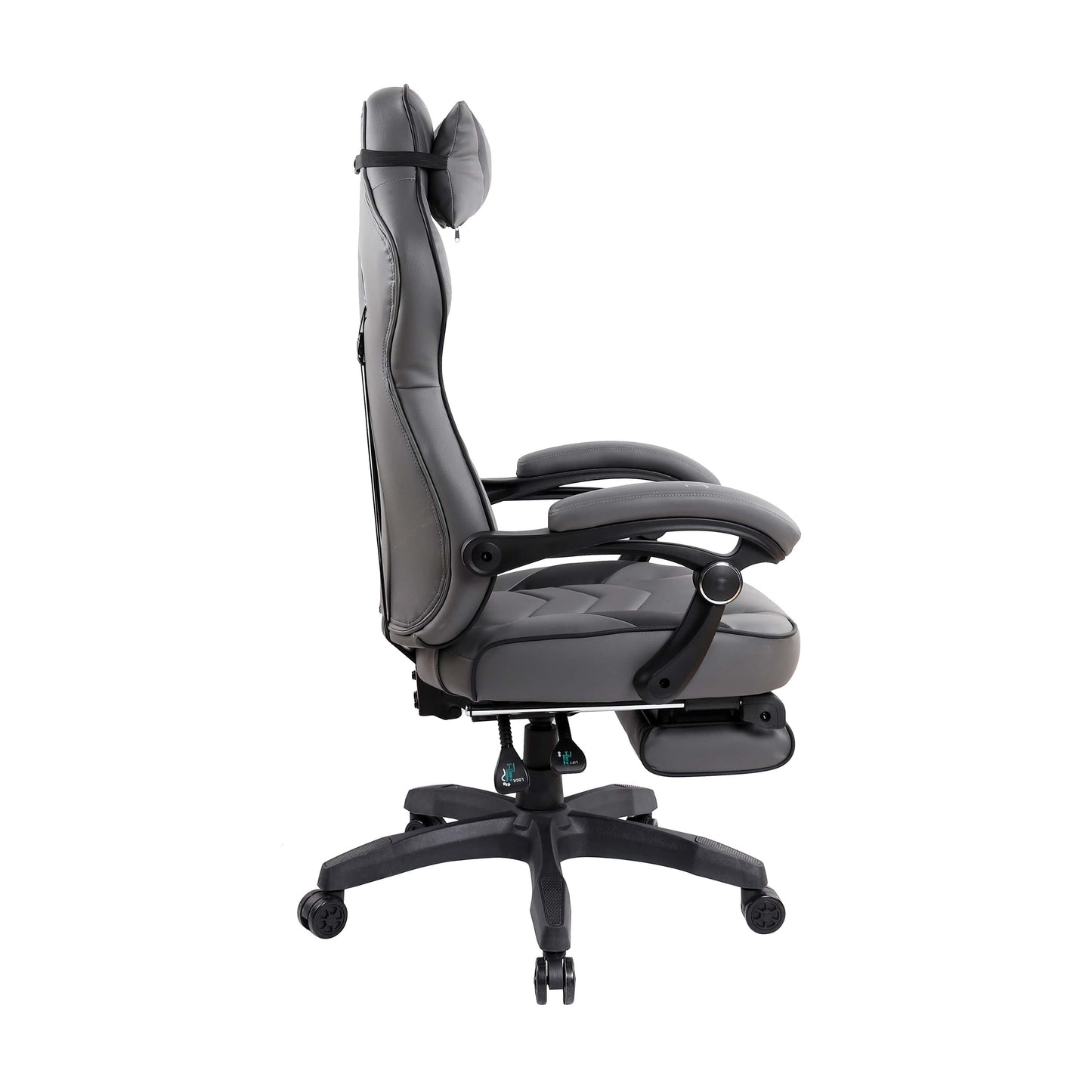 side view of an ergonomic office chair for back pain