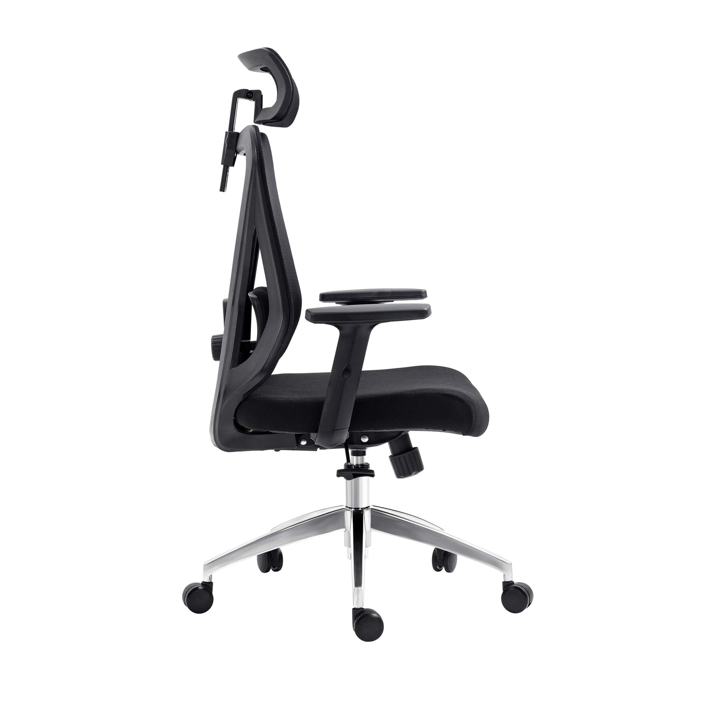 side view of an ergonomic office chair for back pain