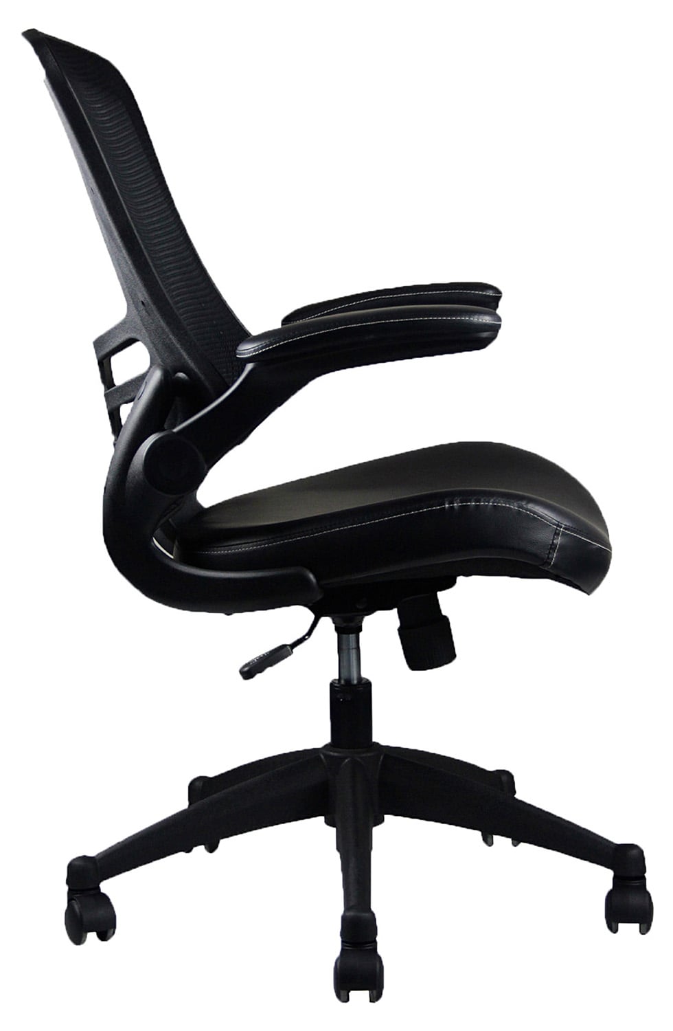 side view of an ergonomic office chair for back pain