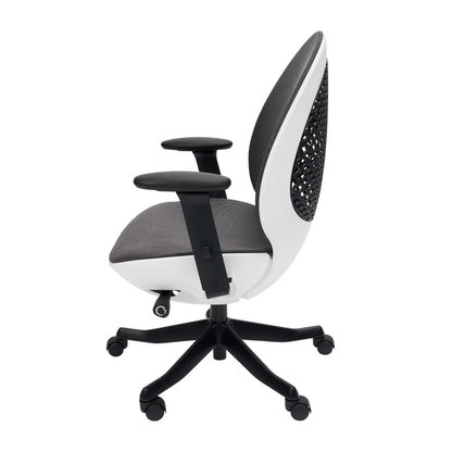 second side view of an ergonomic office chair for back pain